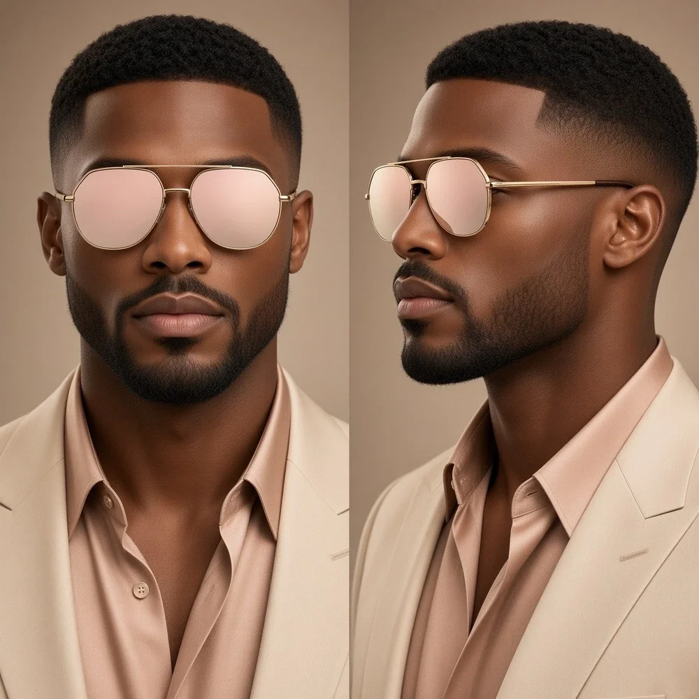Mens  Festival, Luxury, Streetwear Gold Pink Reflective Sunglasses Hip Hop Fancy
